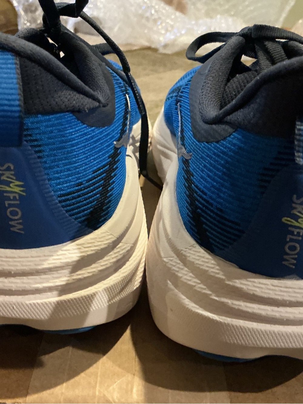 Hoka One Skyflow Running Shoe Blue with Lime Accent Running Shoes Men’s 8 no box - Picture 2 of 9